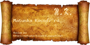Matuska Kocsárd névjegykártya